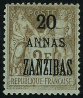 Neuf Avec Charnière N° 30b, 20a Sur 2f Erreur Zanzibas, T.B. Signé Brun - Sonstige & Ohne Zuordnung