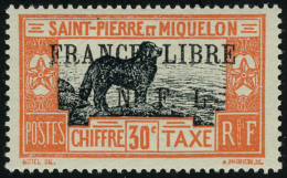 Neuf Avec Charnière N° 53, 30c Chien France Libre T.B.   Signé JF Brun - Sonstige & Ohne Zuordnung