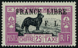 Neuf Avec Charnière N° 52, 25c Chien France Libre, T.B.   Signé Brun - Sonstige & Ohne Zuordnung