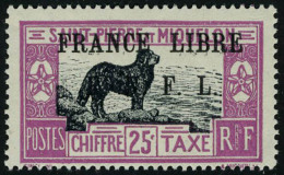 Neuf Avec Charnière N° 52, 25c Chien France Libre, T.B.   Signé Brun - Autres & Non Classés