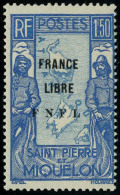 Neuf Avec Charnière N° 285/88, Les 4 Valeurs France Libre, Cl, T.B. Signé Calves - Autres & Non Classés