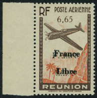 Neuf Sans Charnière N° 25a, 6f65 Surcharge France Libre Double, Bdf, T.B. Signé Calves, Maury - Sonstige & Ohne Zuordnung