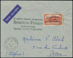 Lettre N° 1, 50c Roland Garros Sur L Càd Saint Denis 25.1.37 Pour Oran Algérie, Cachet... - Sonstige & Ohne Zuordnung