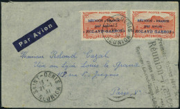 Lettre N° 1, 50c Roland Garros X 2ex Sur L Càd Saint Denis 21.1.37 Por Paris, Cachet Première... - Autres & Non Classés