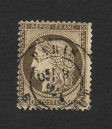 Timbre Franc Type Cerés N° 56 Oblitéré Paris - 1871-1875 Cérès