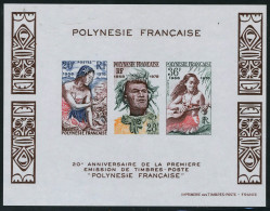 Neuf Sans Charnière N° 4, 20è Anniversaire Des 1er Timbres De Polynésie, Bloc ND +... - Andere & Zonder Classificatie