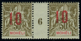 Neuf Sans Charnière N° 22, 10 Sur 50c Paire Millésime 6 T.B. Maury - Andere & Zonder Classificatie