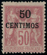 Neuf Avec Charnière N° 6A, 50c Sur 50c Rose Type I Cl T.B. - Andere & Zonder Classificatie