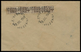 Lettre N° 21, 1f Sur 5c Brun, Paire Horizontale Obl Sebha Sur L. T.B. Sassone N° 13, Cote Des Timbres... - Andere & Zonder Classificatie