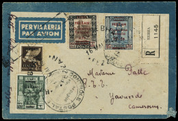 Lettre N° 4, 5, 6 Et PA N° 1, Les 4 Valeurs Sur LR De Sebha 16 Mai 1943, Pour Yaoundé Cameroun,... - Other & Unclassified