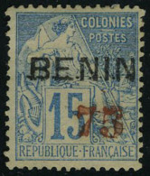 Neuf Avec Charnière N° 16, 75 Sur 15c Bleu T.B. Signé Brun - Other & Unclassified