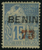 Neuf Avec Charnière N° 16, 75 Sur 15c Bleu T.B. Signé Brun - Autres & Non Classés