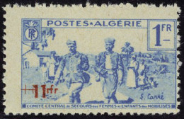 Neuf Sans Charnière N° 159a. 1f + 1f Bleu, Double Surcharge, T.B. Maury - Sonstige & Ohne Zuordnung
