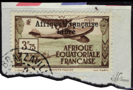 Fragment N° 16, 3f75 Afrique Française Libre, Sur Petit Fragment, T.B. Signé JF Brun - Andere & Zonder Classificatie