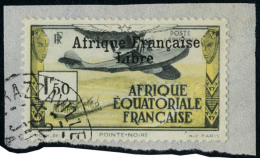 Fragment N° 14, 1f50 Afrique Française Libre, Obl Sur Fragment, T.B. Signé Brun - Sonstige & Ohne Zuordnung