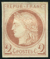 Neuf Avec Charnière N° 15, 2c Rouge Brun, T.B. Signé JF Brun. - Andere & Zonder Classificatie