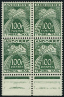 Neuf Sans Charnière N° 41, 100f Vert Bloc De 4 T.B. - Sonstige & Ohne Zuordnung