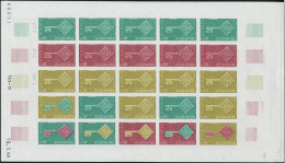 Neuf Sans Charnière N° 188, Europa 1968, 30c Feuille Complète De 25ex ND, Essai De Couleur,... - Andere & Zonder Classificatie