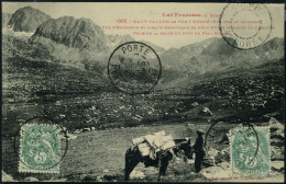 Lettre Carte Postale D'Andorre Affranchie à 10c, 2 X 5c Type Blanc Obl Soldeu, Cachet... - Autres & Non Classés