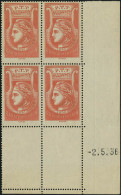 Neuf Sans Charnière N° 2, PTT 1936 Rouge Bloc De 4 CD 2.5.36, T.B. - Andere & Zonder Classificatie