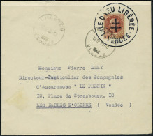 Lettre ILE D'YEU, 1.50 Pétain Obl 22.10.44 Sur L Pour Les Sables D'Olonne T.B. - Andere & Zonder Classificatie