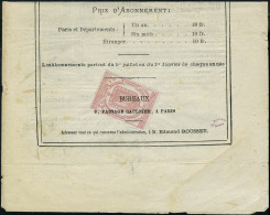 Lettre N° 9, 2c Rose Obl Sur Journal Entier Moniteur Des Fils, Tissus ...    L'année 1869, T.B. - Andere & Zonder Classificatie