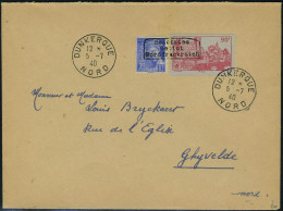 Lettre TP N° 407 Et 449, Surcharge De Dunkerque Sur L, Càd Dunkerque 5.7.40 Pour Ghyvelde,... - Autres & Non Classés