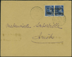 Lettre N° 4, Paire Du 50c Bleu Obl Malo Les Bains 25/7/40 Arrivée Arneke 26.7.40, Michel 500 - Autres & Non Classés