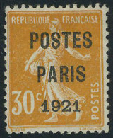 Neuf Sans Gomme N° 26, 28 Et 29, Les 3 Valeurs Postes Paris 1921, T.B. Signés Calves - Autres & Non Classés