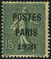 Neuf Sans Gomme N° 24 Et 25, 5c Et 15c Postes Paris 1920, T.B. Signés Calves. - Autres & Non Classés