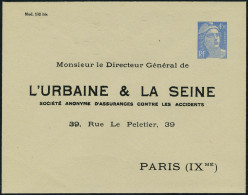 Lettre N° 718A, 4.50 Gandon Enveloppe L'Urbaine Et La Seine, T.B. - Autres & Non Classés