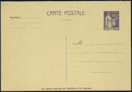 Lettre N° 363 CPRP1, 55c + 55c Type Paix, Violet, Carte Postale Avec Réponse Payée, T.B. - Autres & Non Classés