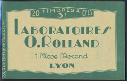 Neuf Sans Charnière N° 189-C2, 15c Brun Semeuse, Carnet De 20 T. Couv Laboratoires Rolland, T.B. - Autres & Non Classés