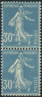 Neuf Sans Charnière N° 192, 30c Bleu Semeuse, Impression Sur Raccord Sur Paire Verticale, T.B. Maury - Sonstige & Ohne Zuordnung