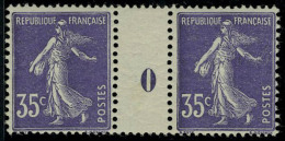 Neuf Sans Charnière N° 142, 35c Violet Paire Millésime 0, T.B. - Autres & Non Classés