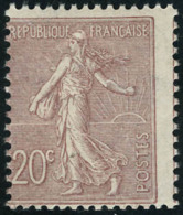 Neuf Sans Charnière N° 131. 20c Brun Lilas, Décentré, T.B. - Autres & Non Classés