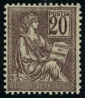 Neuf Sans Charnière N° 113, 20c Brun Lilas Type Mouchon, Excellent Centrage, T.B. - Autres & Non Classés