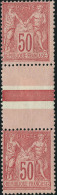 Neuf Sans Charnière N°98. 50c Rose. Type II. Paire Verticale Interpanneau Dont 1ex Neuf*. T.B. - Other & Unclassified