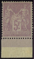 Neuf Avec Charnière N° 95a, 5f Lilas Rose Sur Lilas Pâle, Cl, Bdf, T.B. - Autres & Non Classés