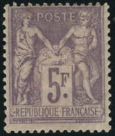 Neuf Avec Charnière N°95. 5f Violet Sur Lilas. Frais. T.B. - Autres & Non Classés