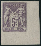 Neuf Avec Charnière N° 95. 5f Violet Sur Lilas, Non Dentelé, Cdf, Cl, Superbe, Signé Brun. - Other & Unclassified