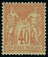 Neuf Sans Charnière N° 94a, 40c Vermillon Excellent Centrage Signé Brun - Other & Unclassified