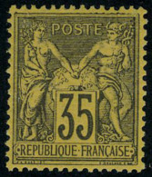 Neuf Avec Charnière N° 93, 35c Violet Noir Sur Jaune, Très Bien Centré T.B. Signé A... - Andere & Zonder Classificatie