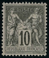 Neuf Sans Charnière N° 89, 10c Noir Sur Lilas II, Bien Centré T.B. - Autres & Non Classés