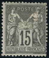 Neuf Avec Charnière N° 77. 15c Gris, Type II, T.B. Signé Thiaude. - Autres & Non Classés