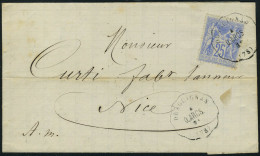 Lettre N° 68, 25c Outremer Sur L Obl Convoyeur Station, Draguignan T.B. - Sonstige & Ohne Zuordnung