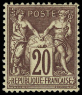 Neuf Avec Charnière N° 67, 20c Brun Lilas, Type I, Bien Centré, T.B. - Autres & Non Classés