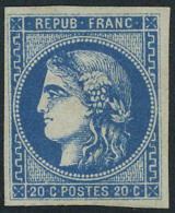 Neuf Sans Gomme N° 46B, N° 46B, 20c Bleu, Type III Report 2, T.B. Signé A Brun - Other & Unclassified