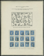 Oblitéré N° 46B, 20c Bleu, Type III Report II, Reconstitution Du Bloc, Report De 15, T.B. - Autres & Non Classés