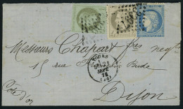 Lettre N° 25, 27 Et 37, 1c, 4c Et 20c Tarif à 25c Du 21 Septembre 71 De Tours Pour Dijon T.B. - Sonstige & Ohne Zuordnung